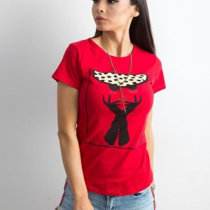 Wholesale T-shirt with print red