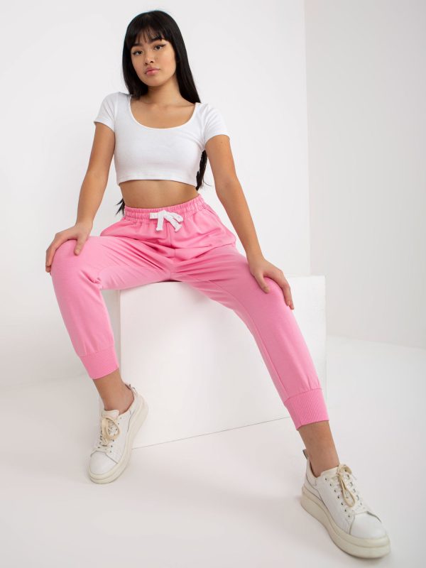 Wholesale Light pink basic sweatpants with pockets