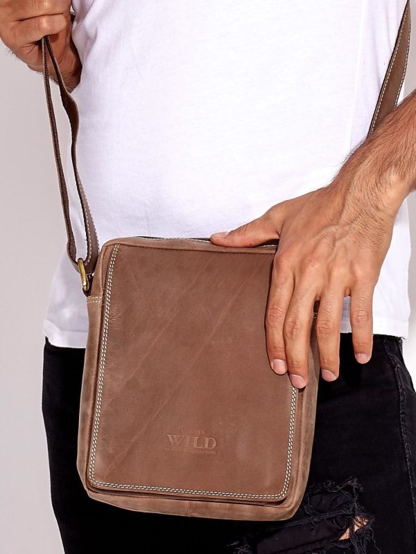 Wholesale Brown Men's Leather Shoulder Bag