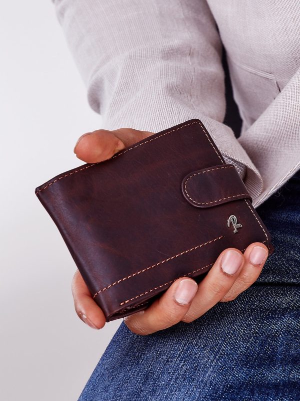 Wholesale Brown men's wallet with snap