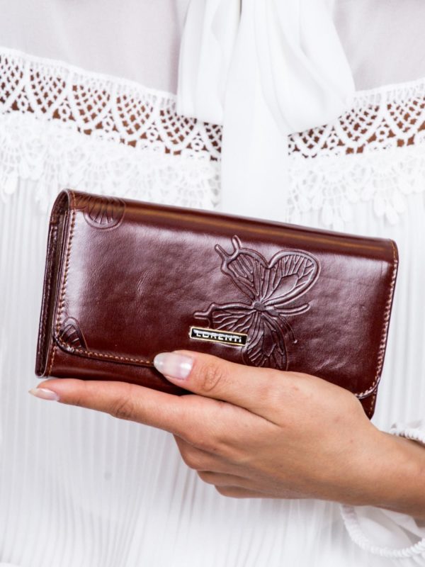 Wholesale Brown Butterfly Ladies Wallet