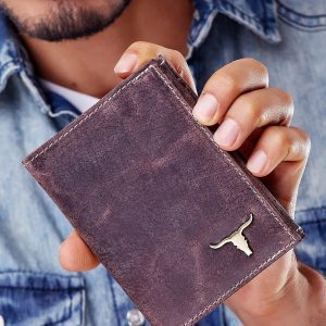 Wholesale Brown Leather Men's Wallet with Emblem