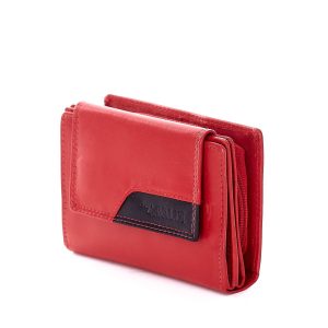 Wholesale Red wallet with contrasting finish