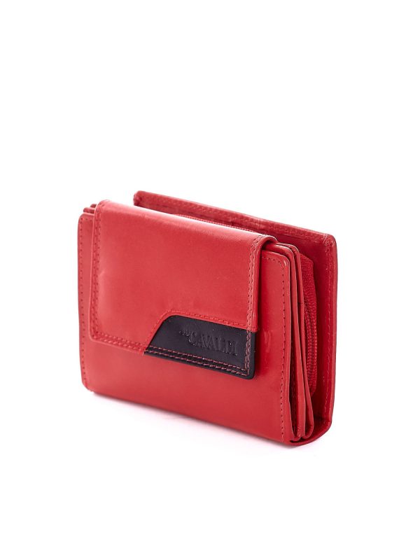 Wholesale Red wallet with contrasting finish