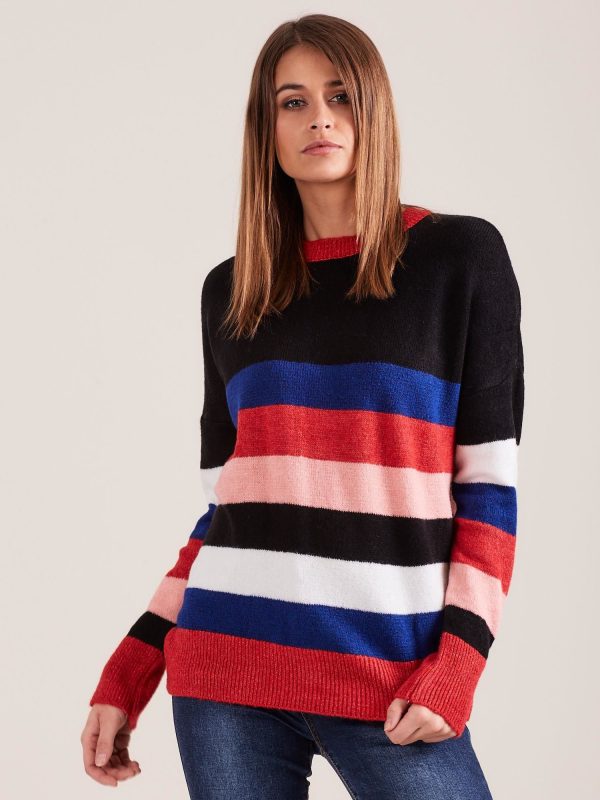 Wholesale Women's Colorful Striped Sweater