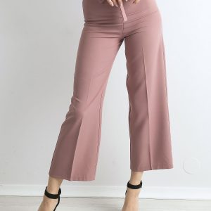 Wholesale Light pink wide pants with binding