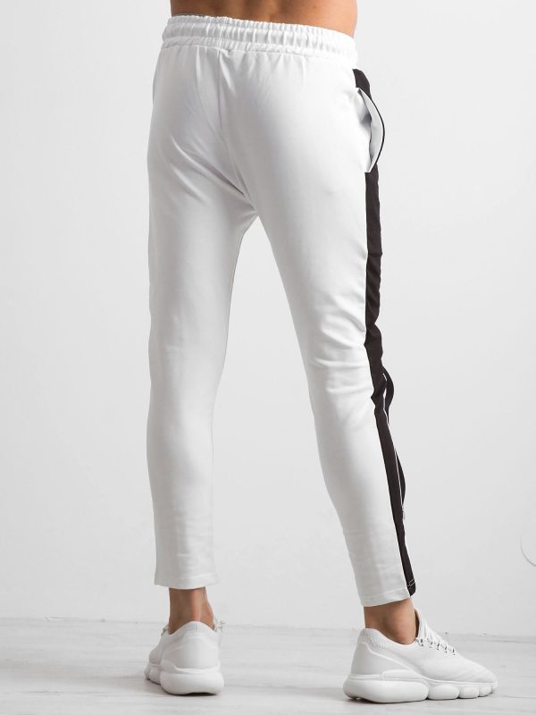 Wholesale Men's white sweatpants with inserts