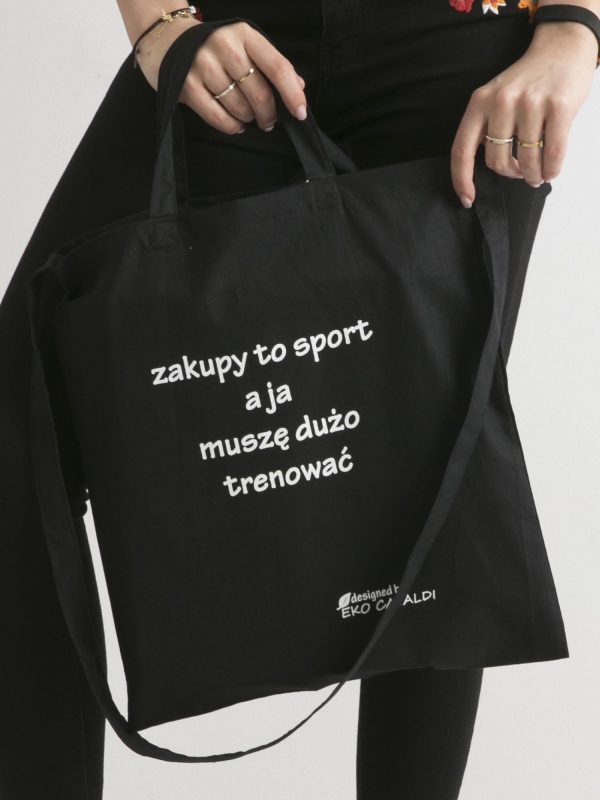 Wholesale Black Cotton Bag with Funny Lettering