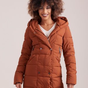 Wholesale Brown Quilted Winter Jacket