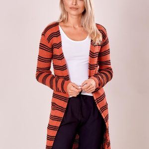 Wholesale Dark pink open stripe sweater