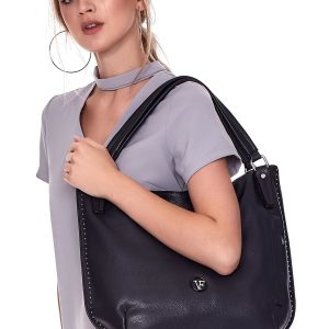 Wholesale Large navy eco leather bag with decorative studs