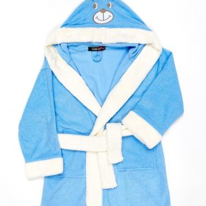 Wholesale Blue girls' bathrobe bear with hood and ears