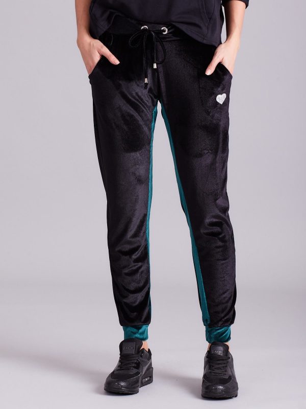 Wholesale Black velour sweatpants