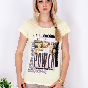 Wholesale Yellow t-shirt with boho print