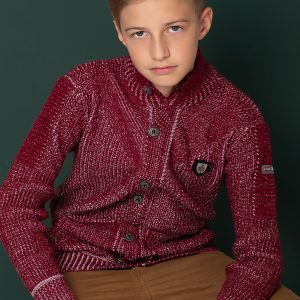 Wholesale Burgundy sweater for boy with pockets