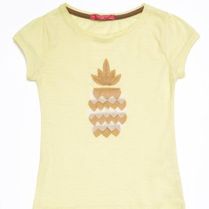 Wholesale Yellow t-shirt for girl with pineapple