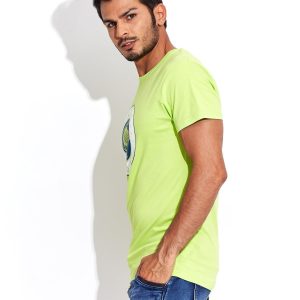 Wholesale ASICS Lime Men's Sports T-Shirt with Round Print