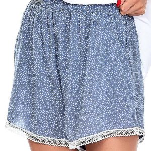 Wholesale Blue shorts in fine geometric patterns