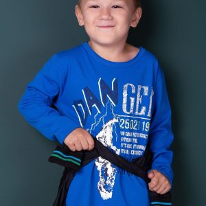 Wholesale Blue blouse for boy with print