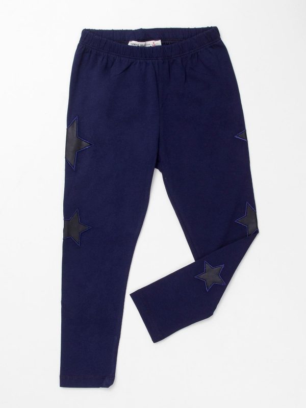 Wholesale Dark blue leggings for girl in stars