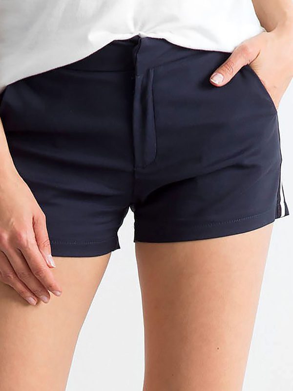 Wholesale Navy blue shorts with stripes