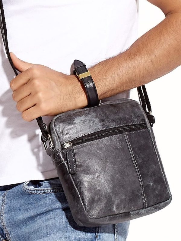 Wholesale Dark gray men's bag with abrasions