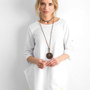 Wholesale White asymmetric women's tunic