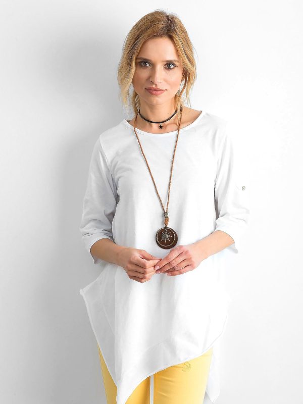 Wholesale White asymmetric women's tunic