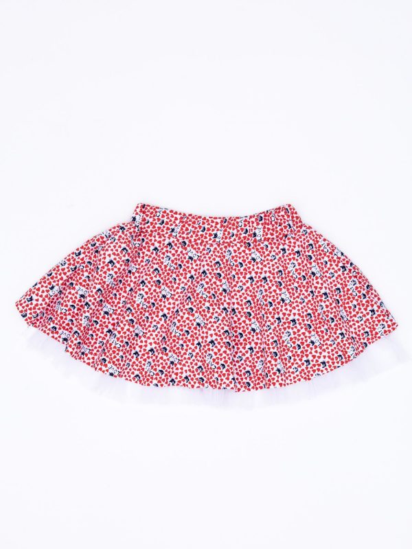 Wholesale Red flared skirt for girl with print