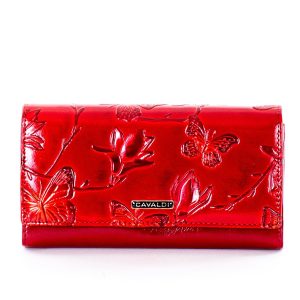 Wholesale Red wallet in embossed butterflies