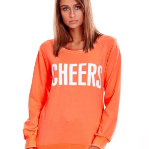 Wholesale Peach light sweatshirt with the inscription CHEERS