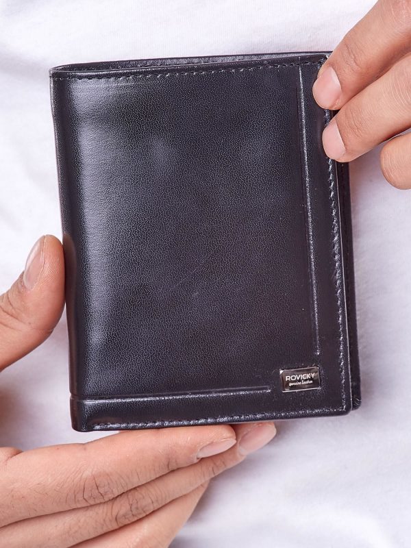 Wholesale Black leather wallet without clasp