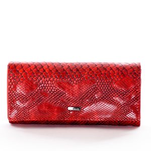 Wholesale Red wallet with crocodile leather motif