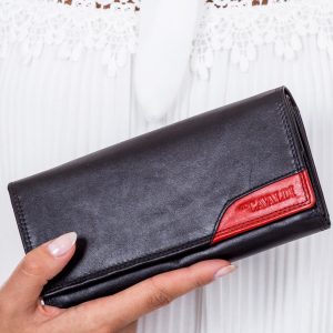 Wholesale Black wallet with red insert