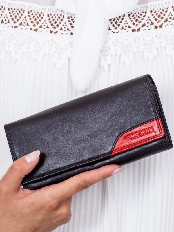 Wholesale Black wallet with red insert