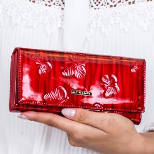 Wholesale Red shaded wallet in butterflies