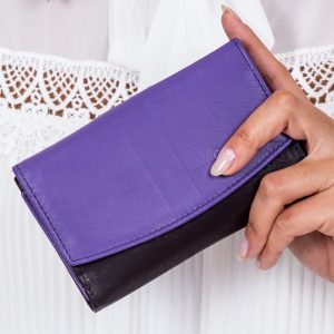 Wholesale Black and Purple Ladies Leather Wallet