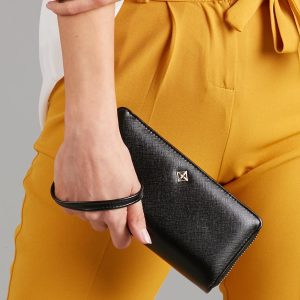 Wholesale Black oblong zipper wallet