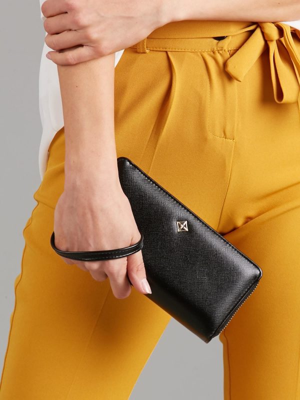 Wholesale Black oblong zipper wallet