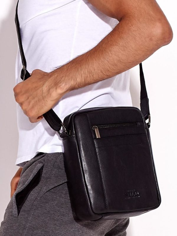 Wholesale Black Genuine Leather Men's Shoulder Bag