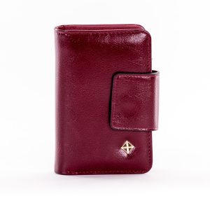 Wholesale Maroon Women's Wallet with White and Magnet Clasp