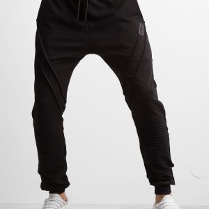 Wholesale Black men's sweatpants with stitching