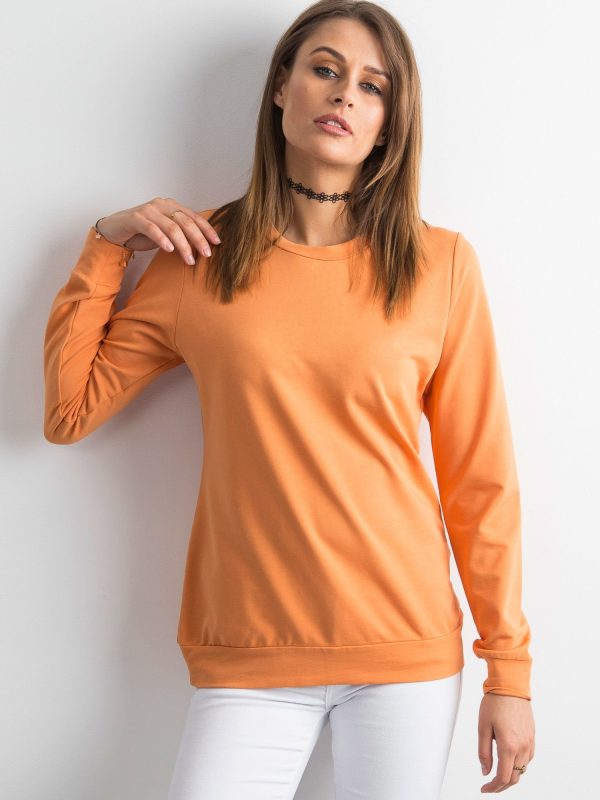 Wholesale Light orange sweatshirt for women basic