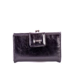 Wholesale Black wallet with flap and bib clasp