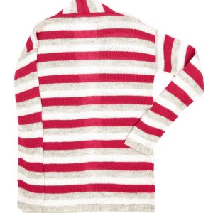 Wholesale Dark pink striped sweater for girl