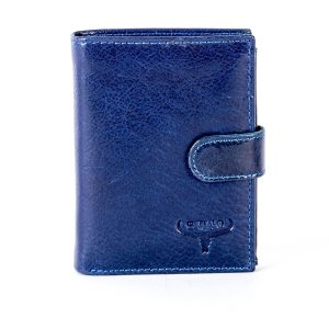 Wholesale Navy Blue Genuine Leather Wallet with Flip