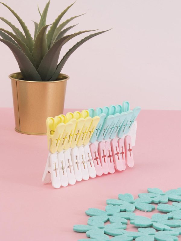 Wholesale Set of pastel clothespins 24 pieces