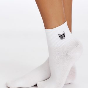 Wholesale FULLOFF White bulldog socks