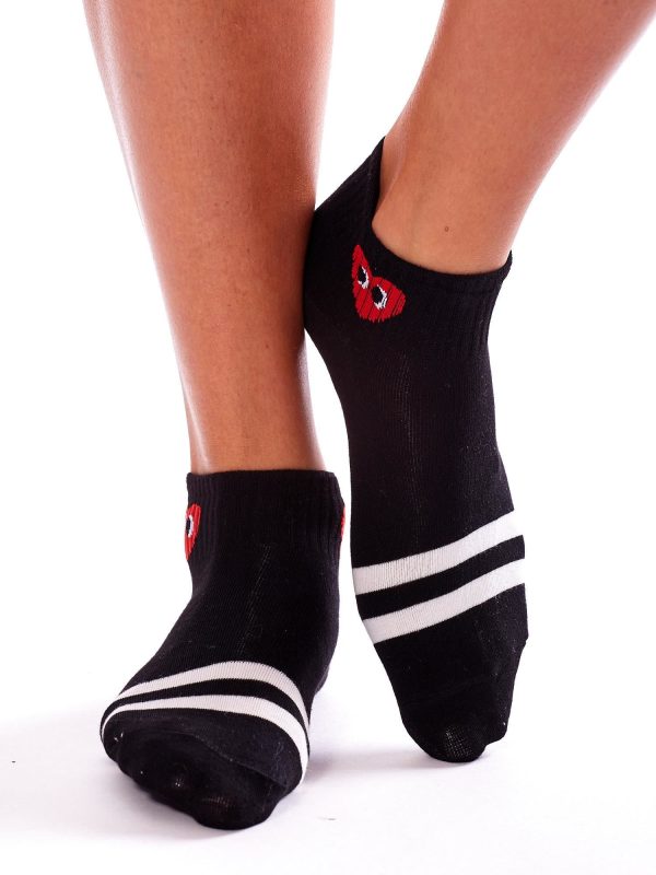 Wholesale Black socks with hearts