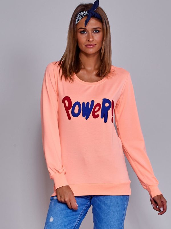 Wholesale PEACH LIGHTWEIGHT SWEATSHIRT WITH POWER